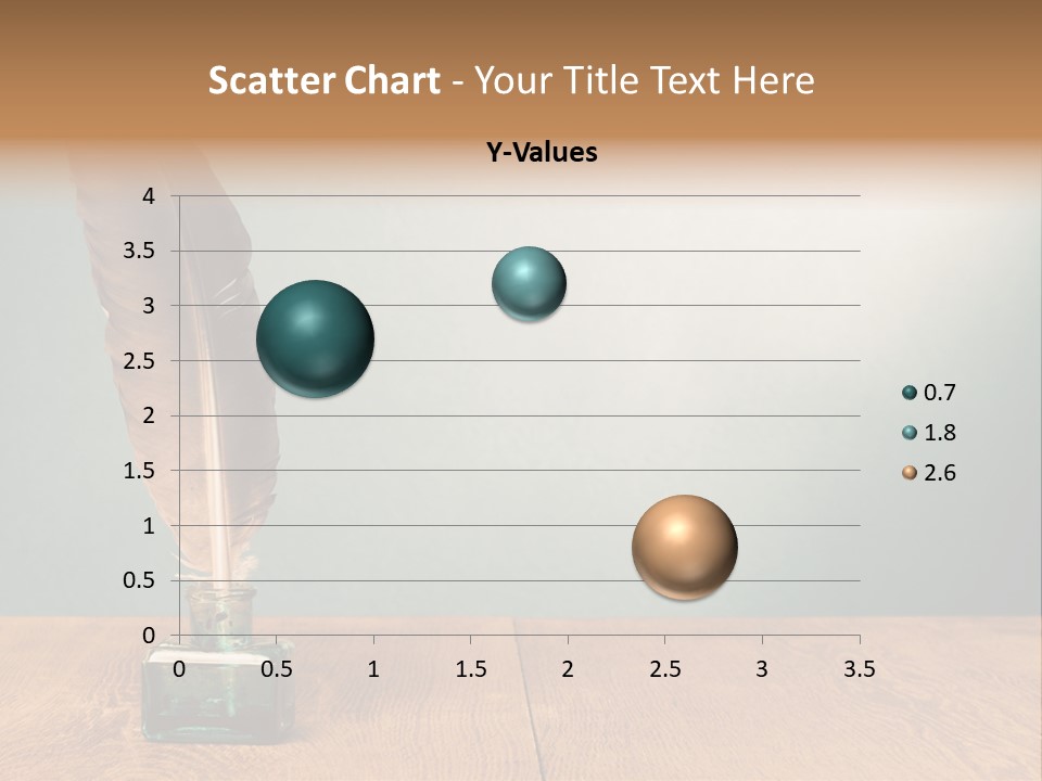 A Brown Feather Resting On A Wooden Table PowerPoint Template