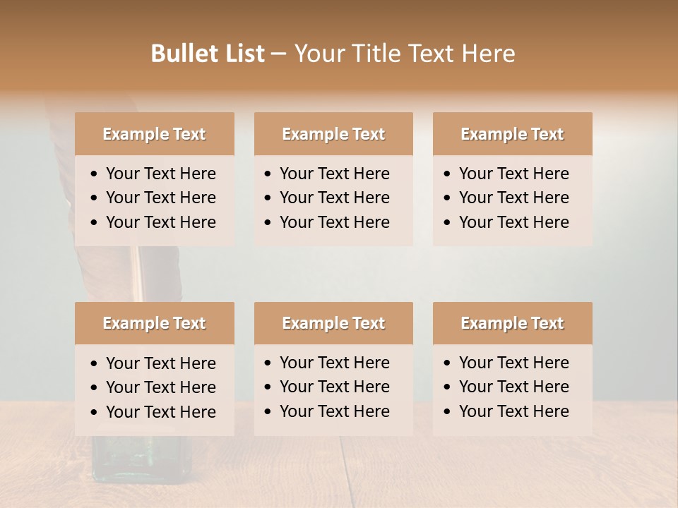 A Brown Feather Resting On A Wooden Table PowerPoint Template