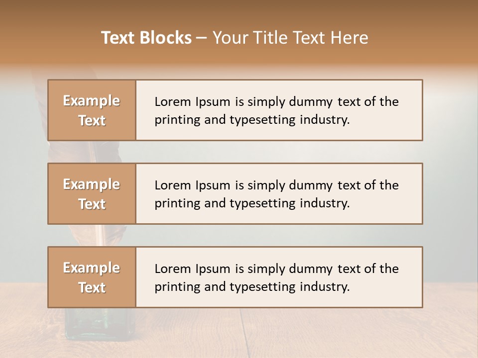 A Brown Feather Resting On A Wooden Table PowerPoint Template