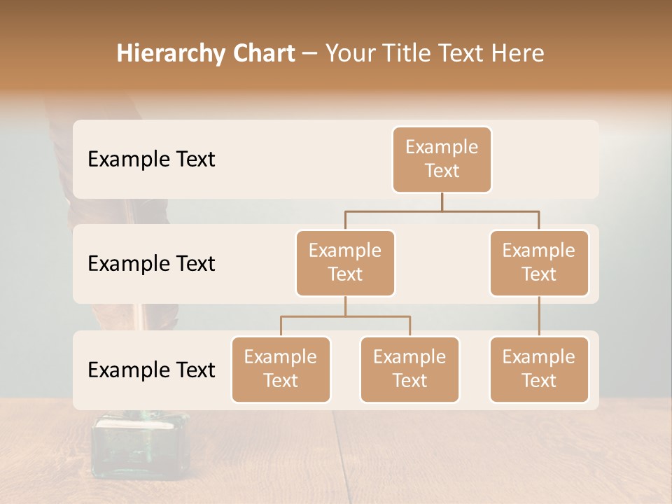 A Brown Feather Resting On A Wooden Table PowerPoint Template