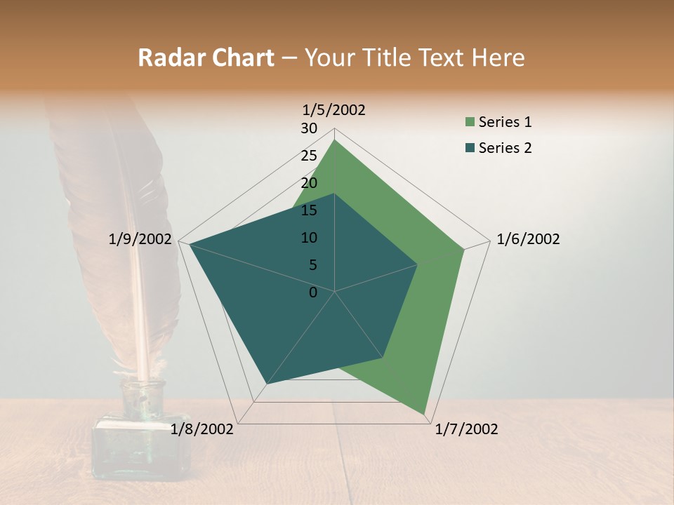 A Brown Feather Resting On A Wooden Table PowerPoint Template