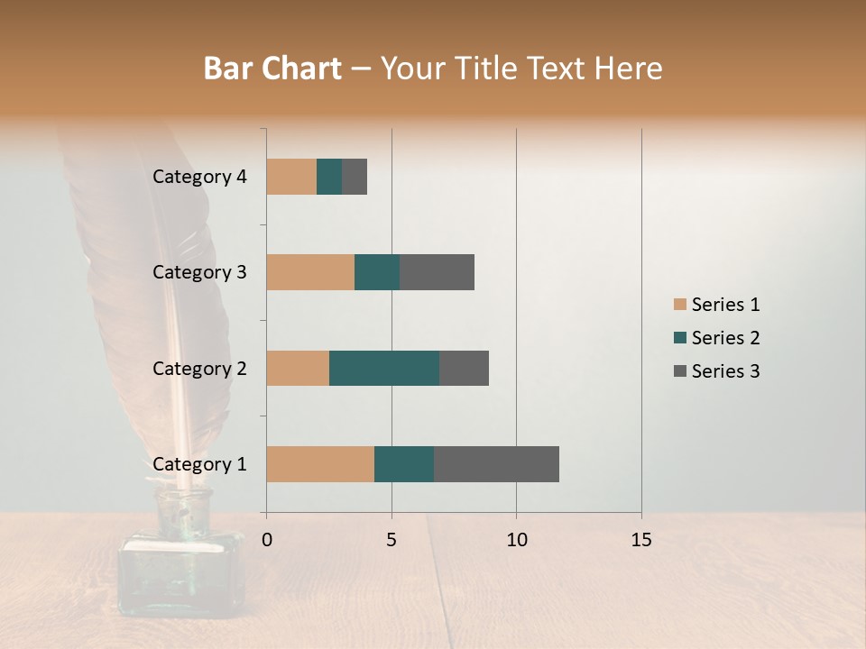 A Brown Feather Resting On A Wooden Table PowerPoint Template