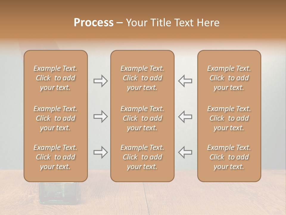 A Brown Feather Resting On A Wooden Table PowerPoint Template