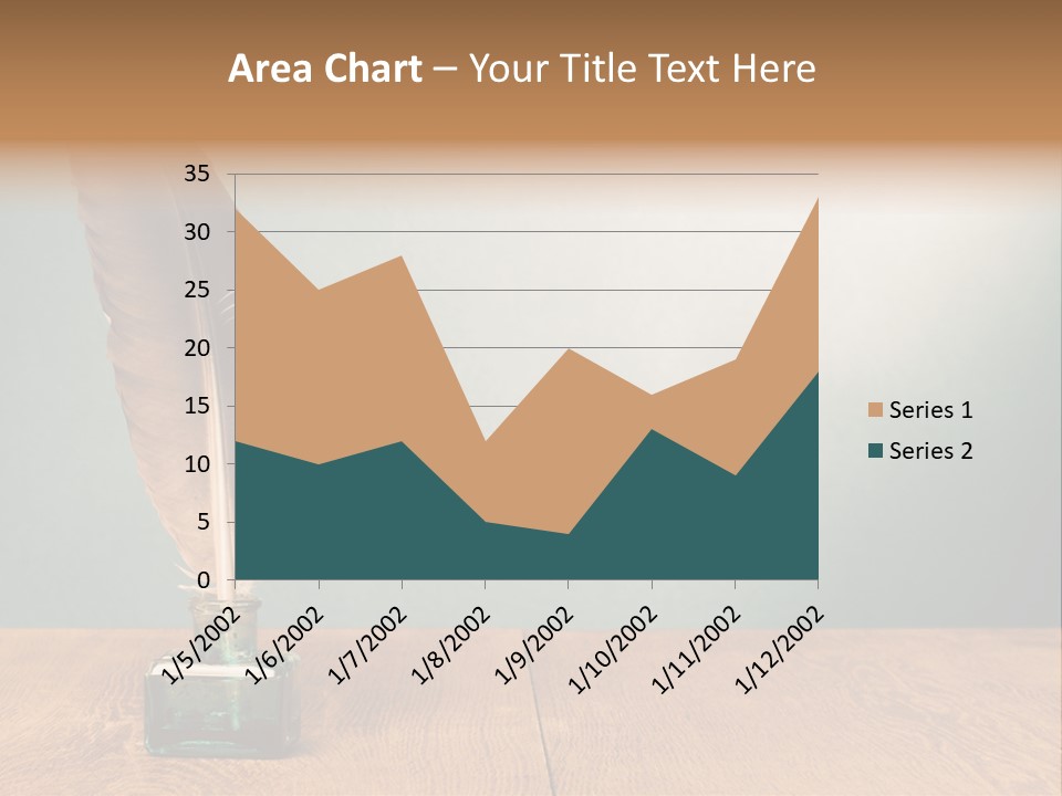 A Brown Feather Resting On A Wooden Table PowerPoint Template