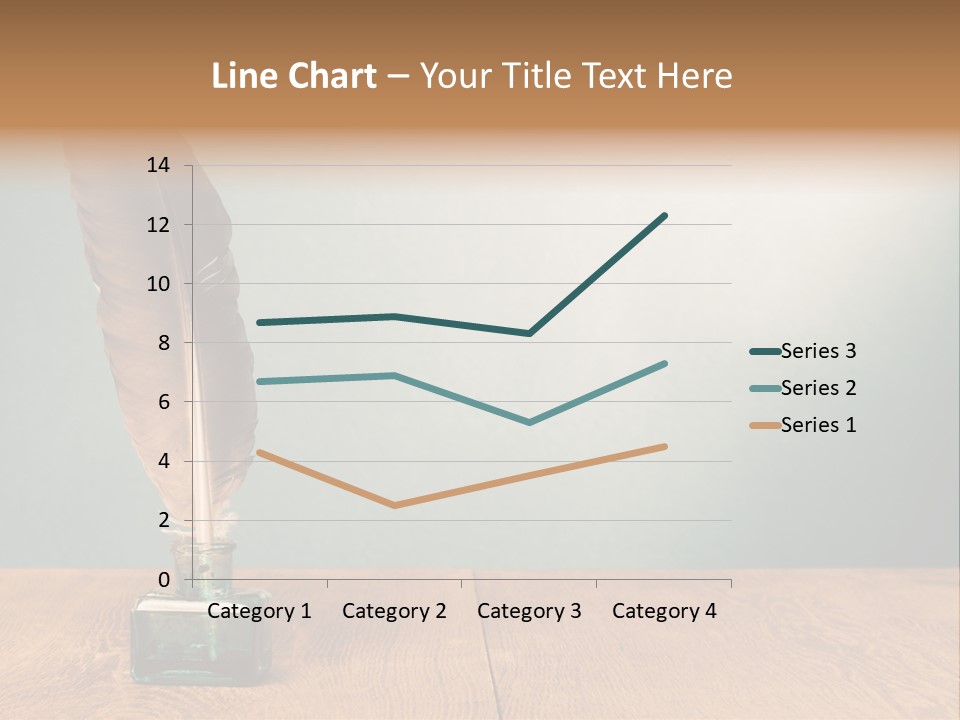 A Brown Feather Resting On A Wooden Table PowerPoint Template