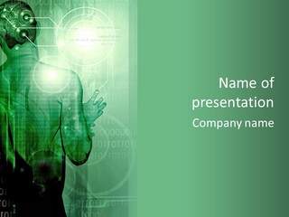 A Man In A Green Suit Is Standing In Front Of A Green Background PowerPoint Template