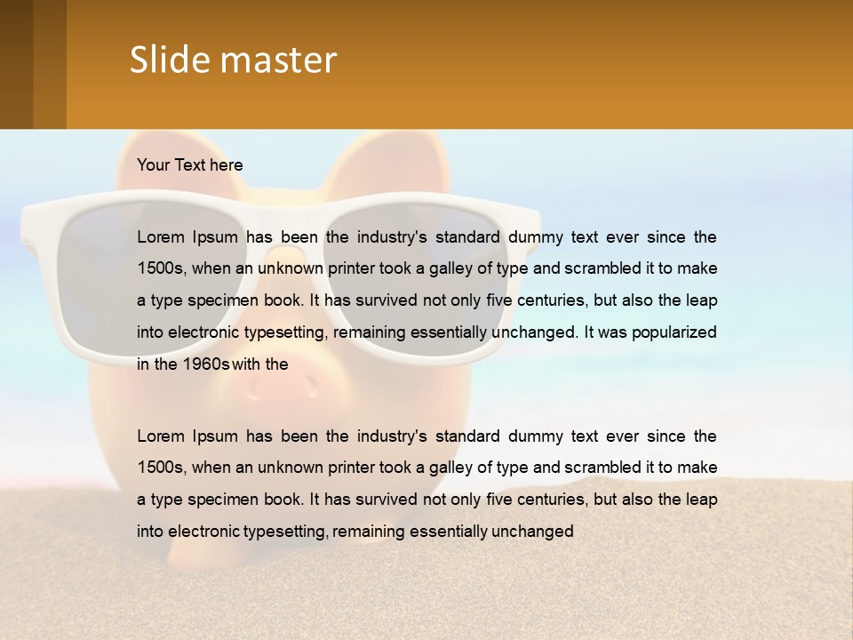 A Pig Wearing Sunglasses On A Beach With The Ocean In The Background PowerPoint Template