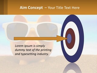 A Pig Wearing Sunglasses On A Beach With The Ocean In The Background PowerPoint Template