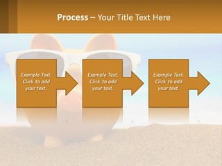 A Pig Wearing Sunglasses On A Beach With The Ocean In The Background PowerPoint Template