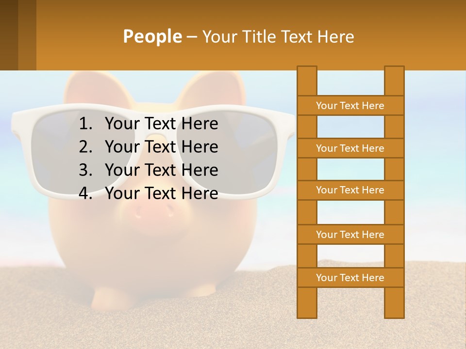 A Pig Wearing Sunglasses On A Beach With The Ocean In The Background PowerPoint Template