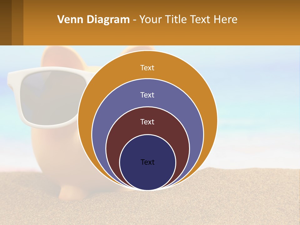 A Pig Wearing Sunglasses On A Beach With The Ocean In The Background PowerPoint Template
