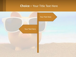 A Pig Wearing Sunglasses On A Beach With The Ocean In The Background PowerPoint Template