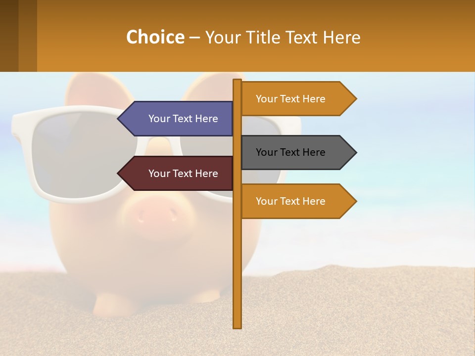 A Pig Wearing Sunglasses On A Beach With The Ocean In The Background PowerPoint Template