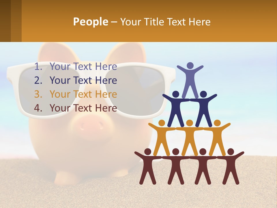 A Pig Wearing Sunglasses On A Beach With The Ocean In The Background PowerPoint Template
