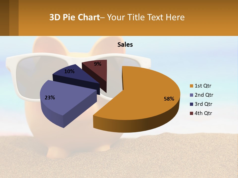 A Pig Wearing Sunglasses On A Beach With The Ocean In The Background PowerPoint Template