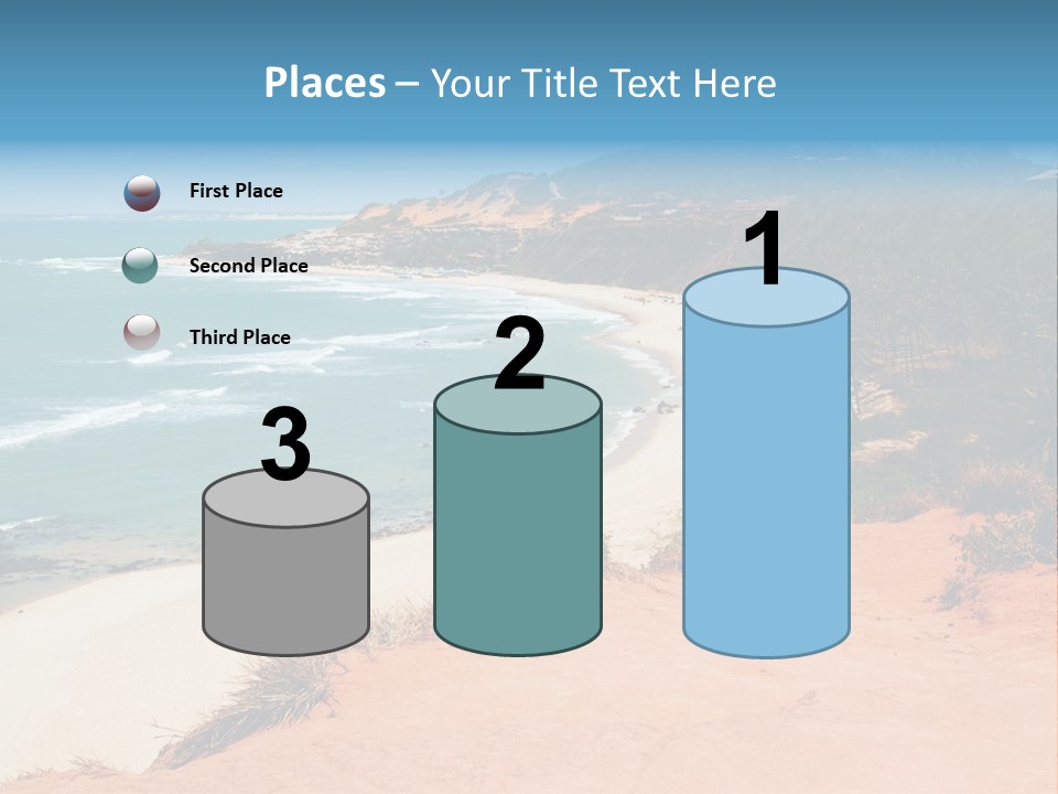 A Sandy Beach With A Body Of Water In The Background PowerPoint Template