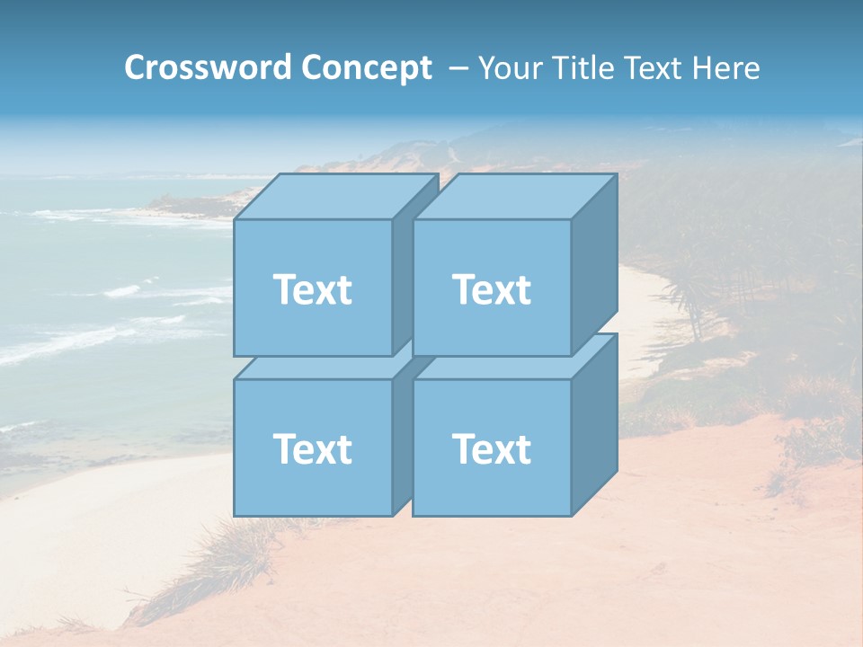 A Sandy Beach With A Body Of Water In The Background PowerPoint Template