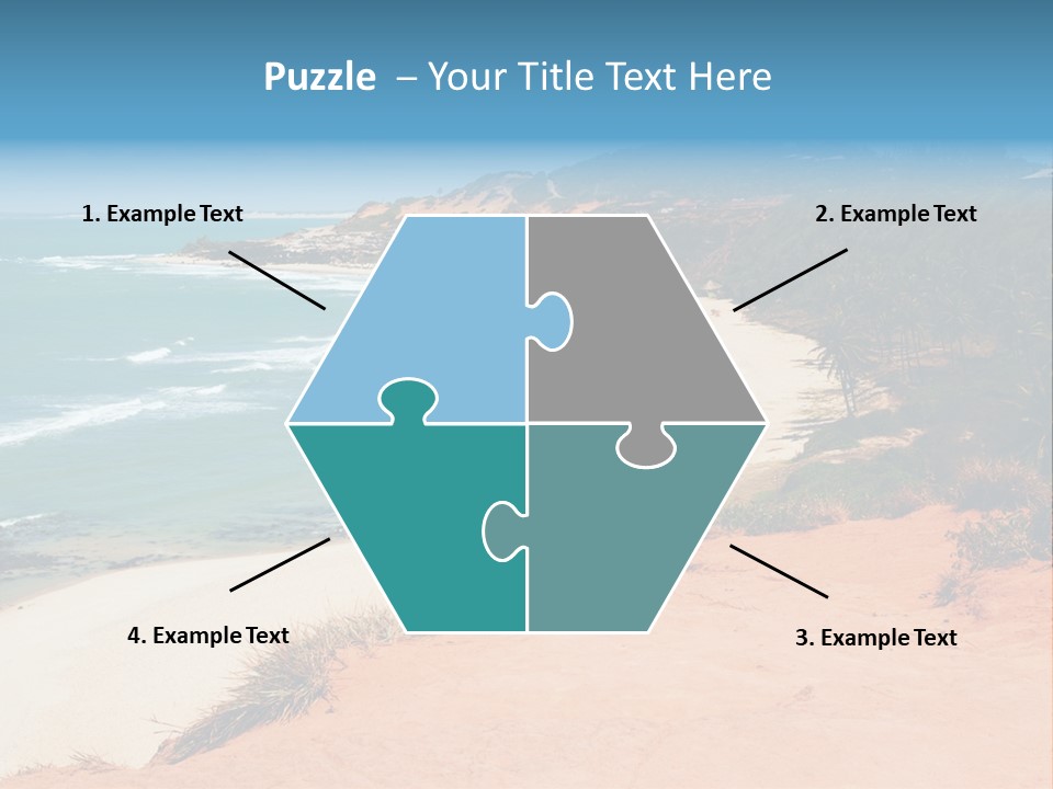 A Sandy Beach With A Body Of Water In The Background PowerPoint Template