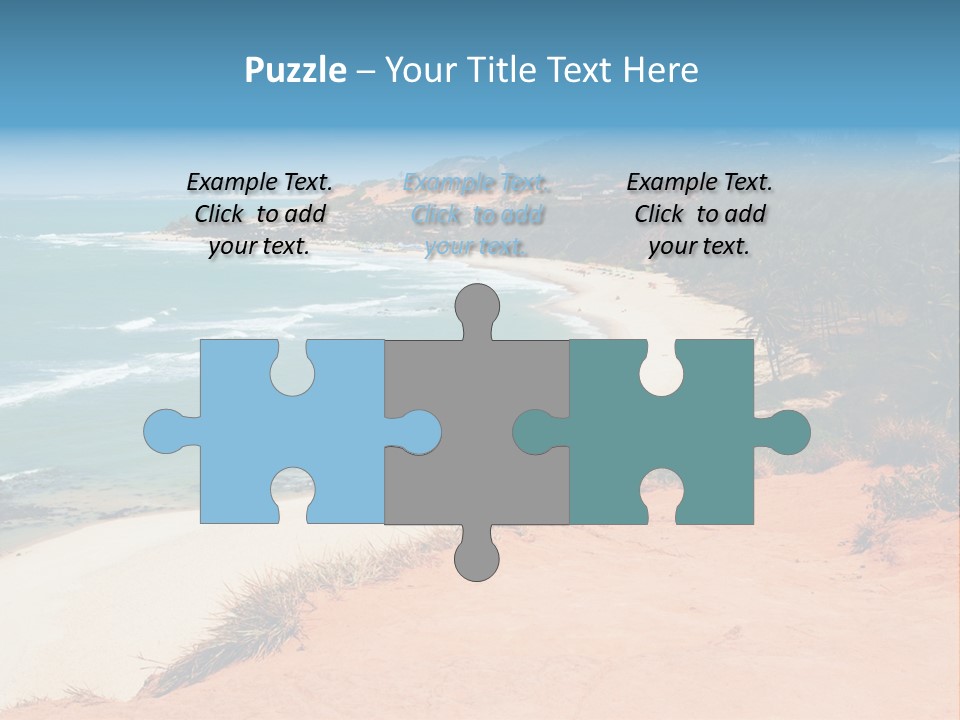 A Sandy Beach With A Body Of Water In The Background PowerPoint Template