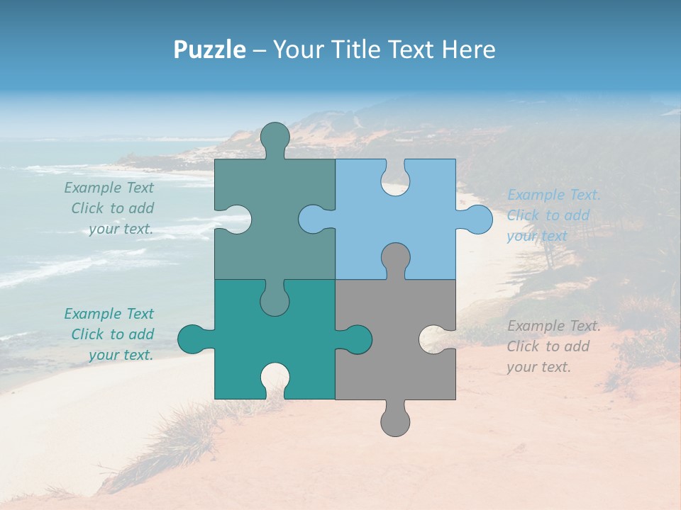 A Sandy Beach With A Body Of Water In The Background PowerPoint Template