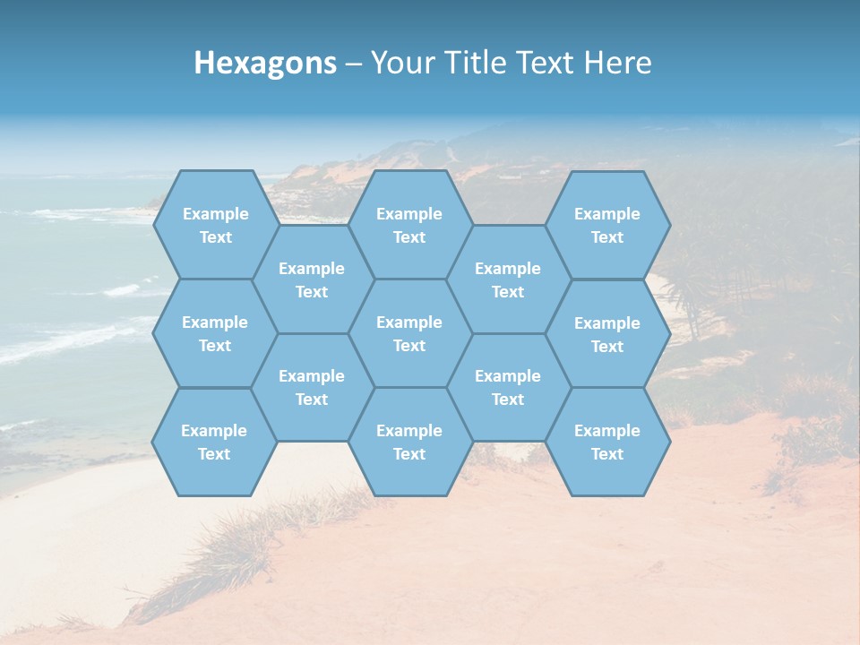 A Sandy Beach With A Body Of Water In The Background PowerPoint Template