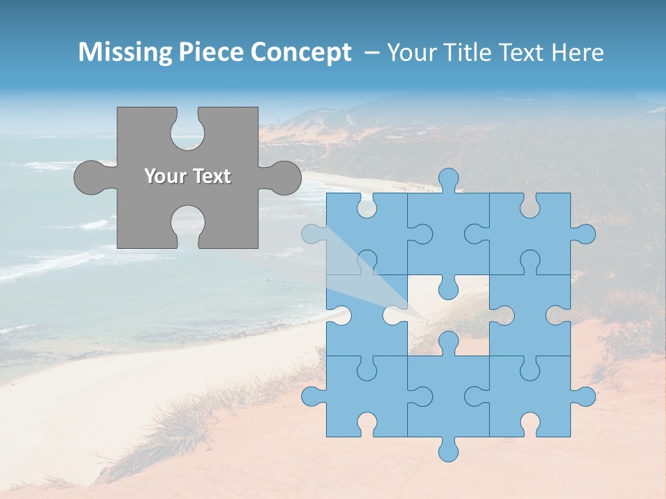 A Sandy Beach With A Body Of Water In The Background PowerPoint Template