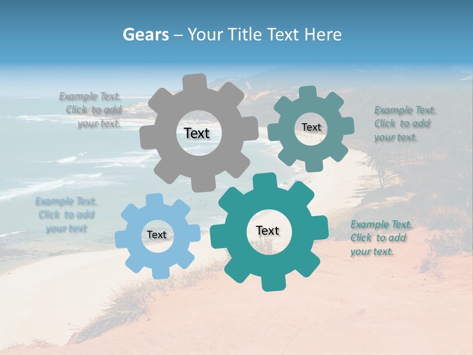 A Sandy Beach With A Body Of Water In The Background PowerPoint Template