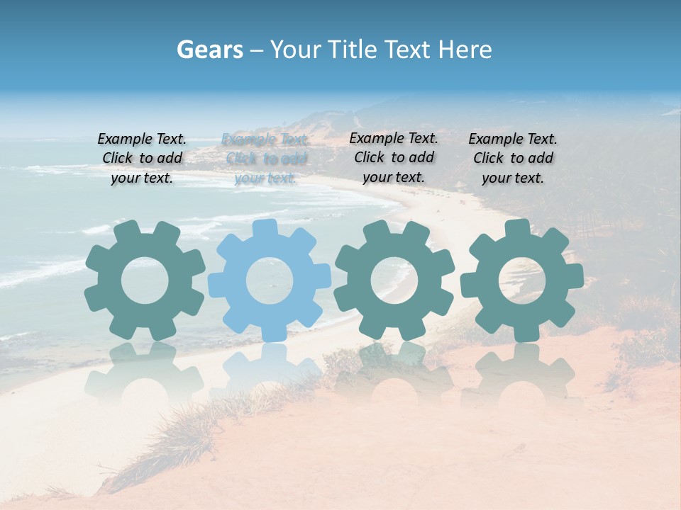 A Sandy Beach With A Body Of Water In The Background PowerPoint Template