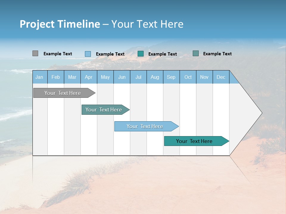 A Sandy Beach With A Body Of Water In The Background PowerPoint Template