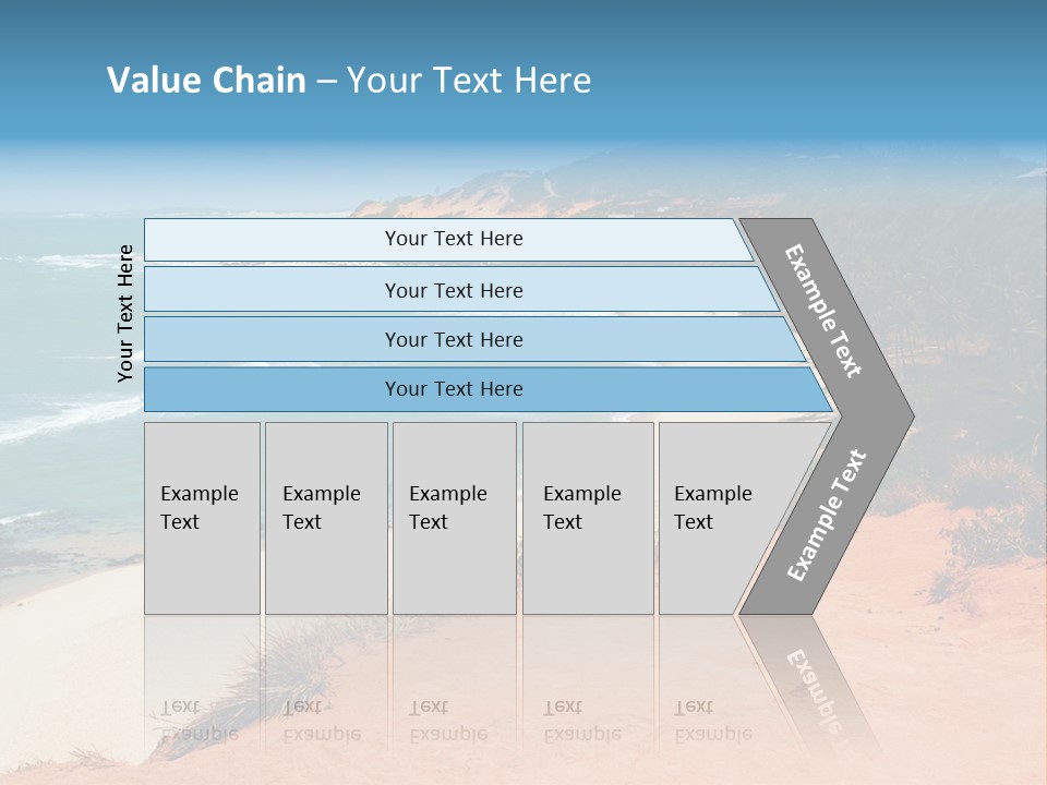 A Sandy Beach With A Body Of Water In The Background PowerPoint Template