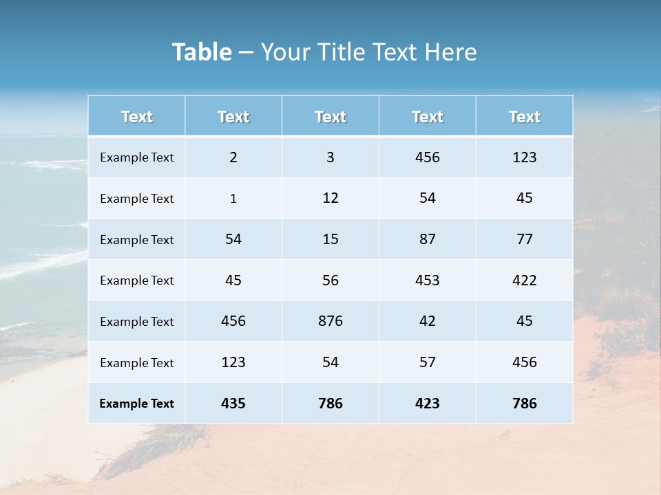 A Sandy Beach With A Body Of Water In The Background PowerPoint Template