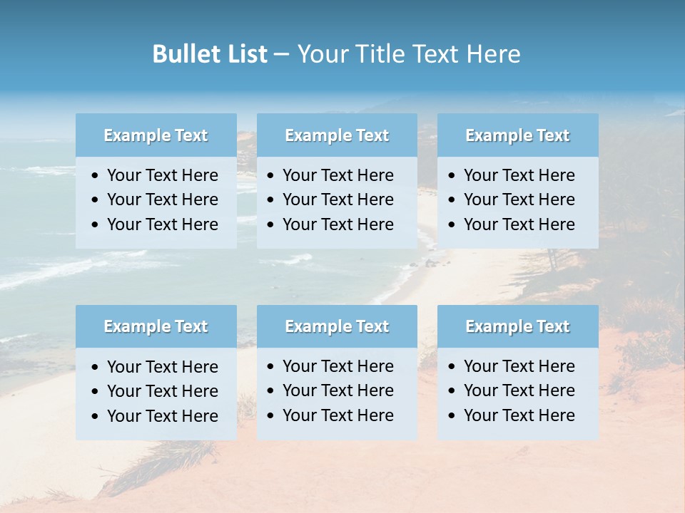 A Sandy Beach With A Body Of Water In The Background PowerPoint Template