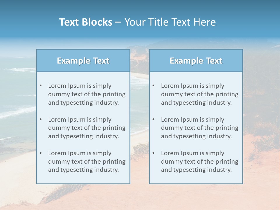 A Sandy Beach With A Body Of Water In The Background PowerPoint Template
