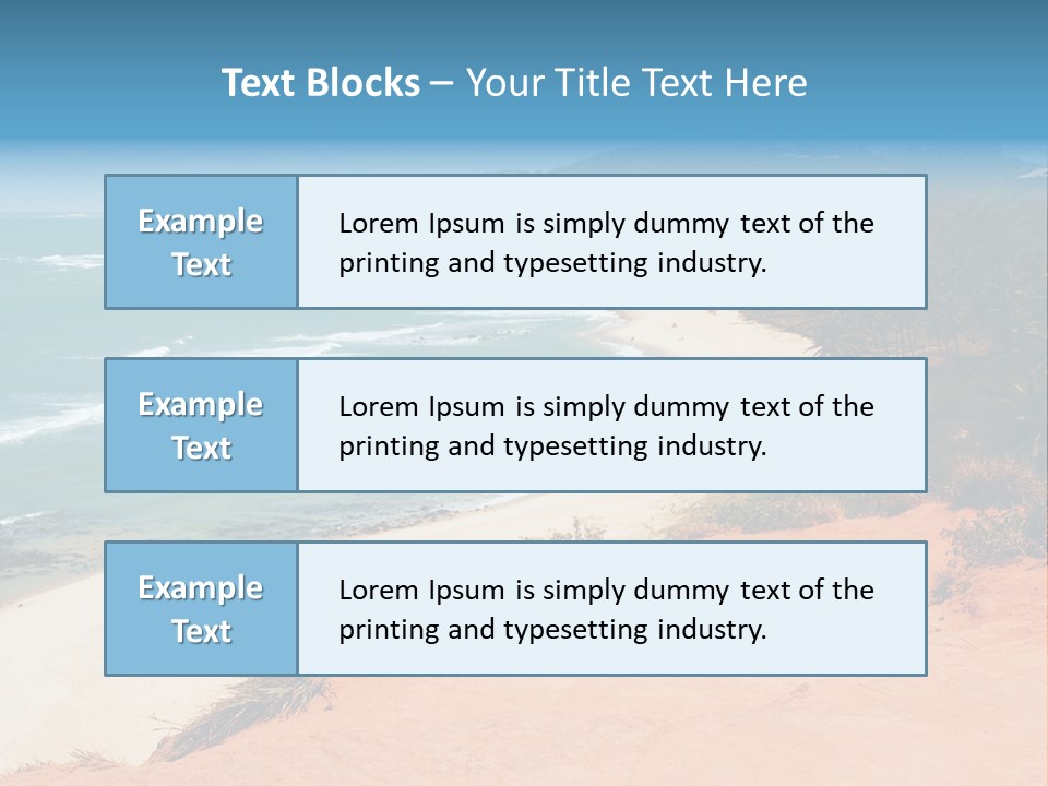 A Sandy Beach With A Body Of Water In The Background PowerPoint Template