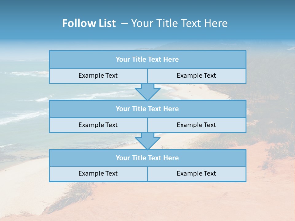 A Sandy Beach With A Body Of Water In The Background PowerPoint Template