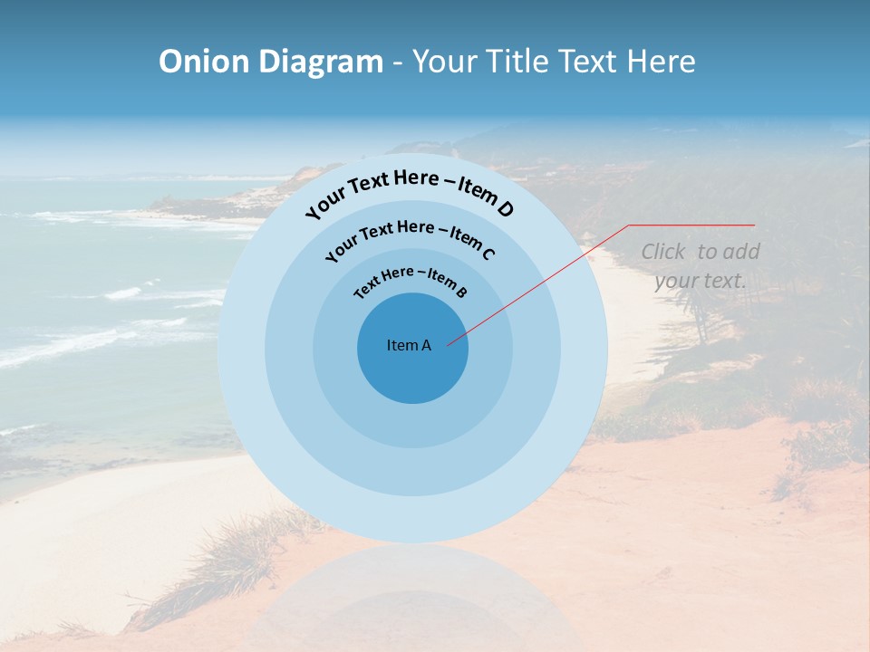 A Sandy Beach With A Body Of Water In The Background PowerPoint Template