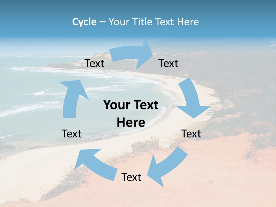 A Sandy Beach With A Body Of Water In The Background PowerPoint Template