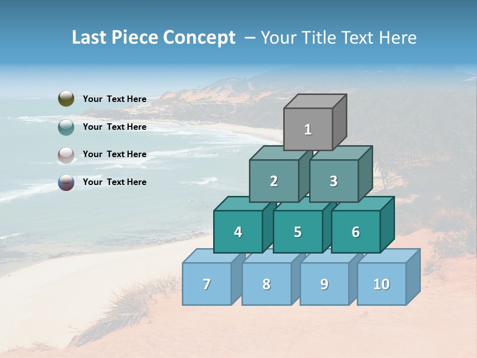 A Sandy Beach With A Body Of Water In The Background PowerPoint Template