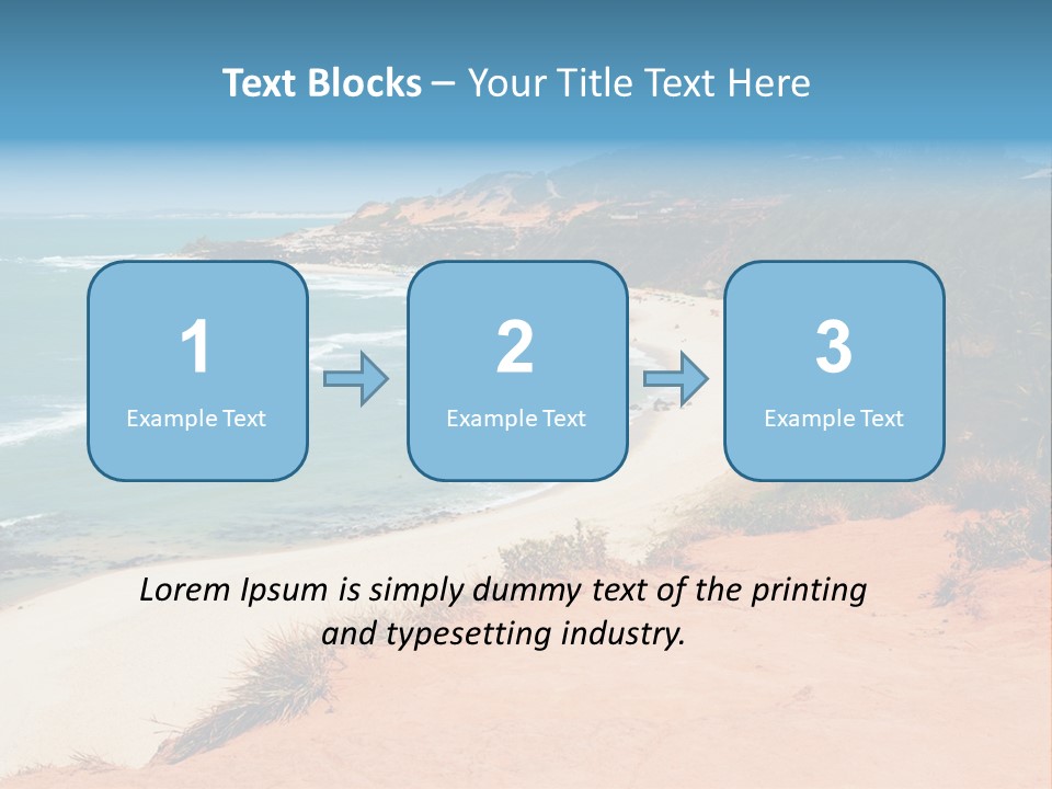 A Sandy Beach With A Body Of Water In The Background PowerPoint Template