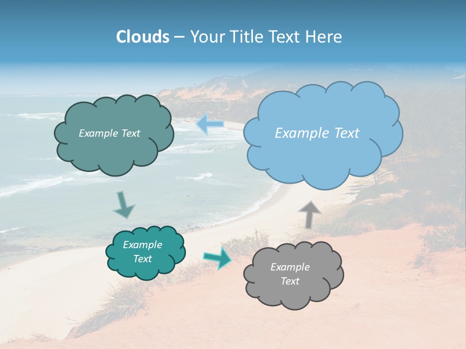 A Sandy Beach With A Body Of Water In The Background PowerPoint Template