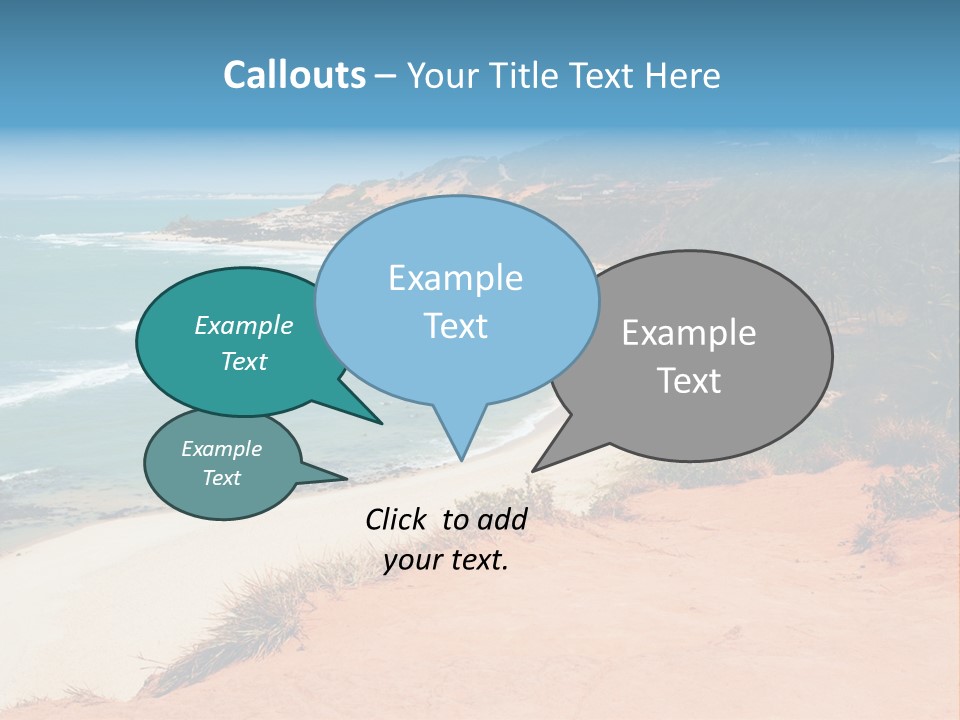 A Sandy Beach With A Body Of Water In The Background PowerPoint Template