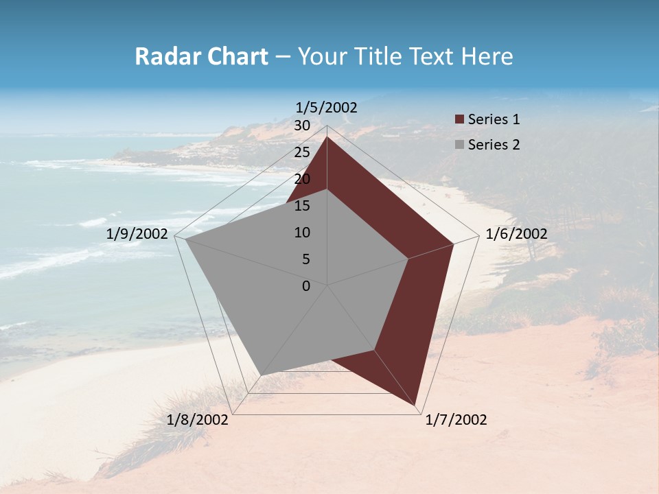 A Sandy Beach With A Body Of Water In The Background PowerPoint Template