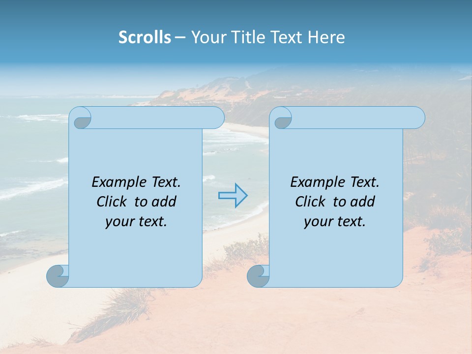 A Sandy Beach With A Body Of Water In The Background PowerPoint Template