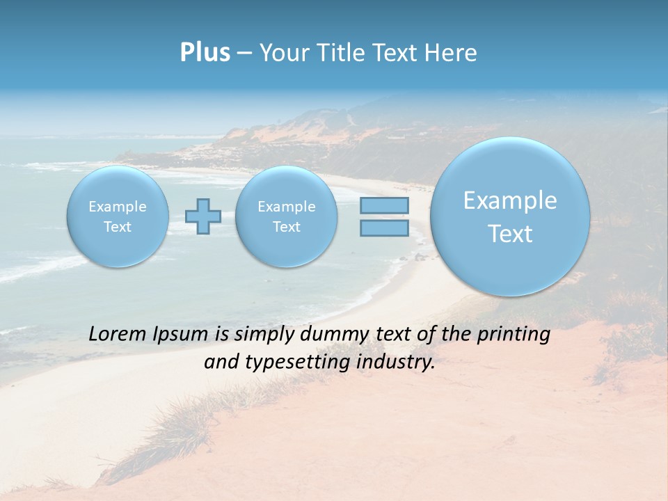 A Sandy Beach With A Body Of Water In The Background PowerPoint Template