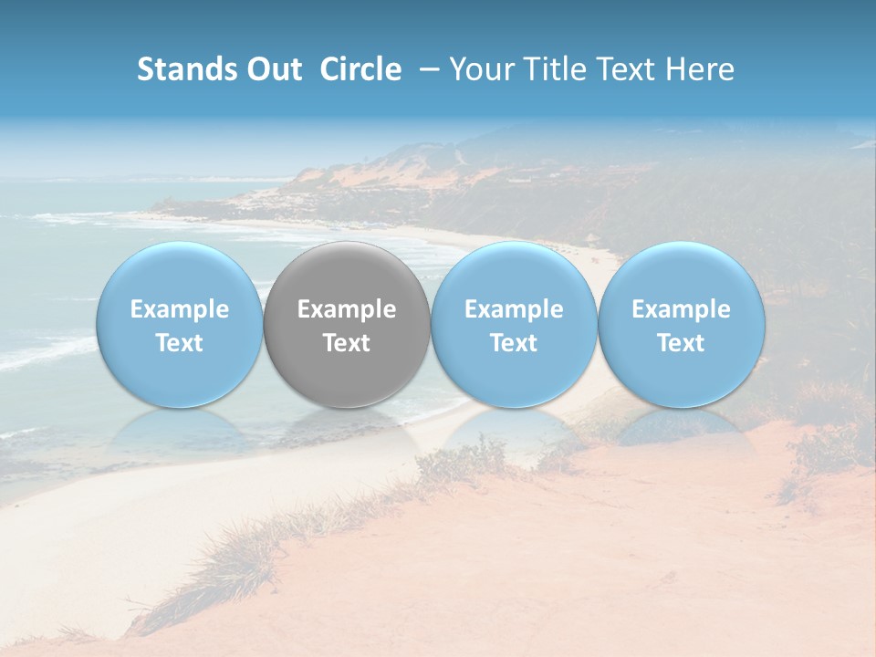A Sandy Beach With A Body Of Water In The Background PowerPoint Template