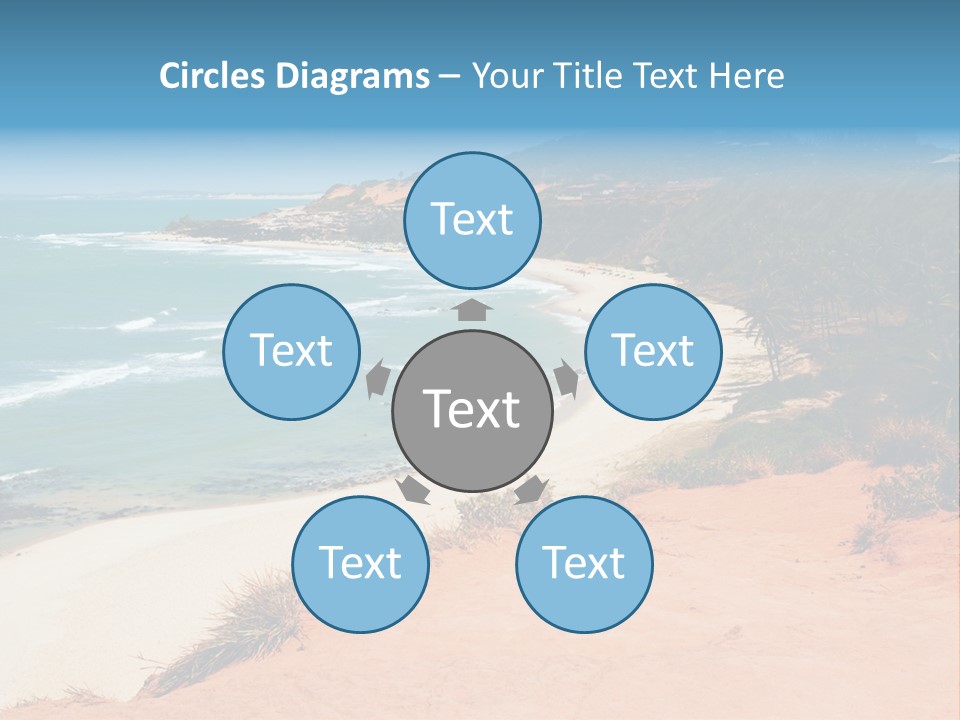 A Sandy Beach With A Body Of Water In The Background PowerPoint Template