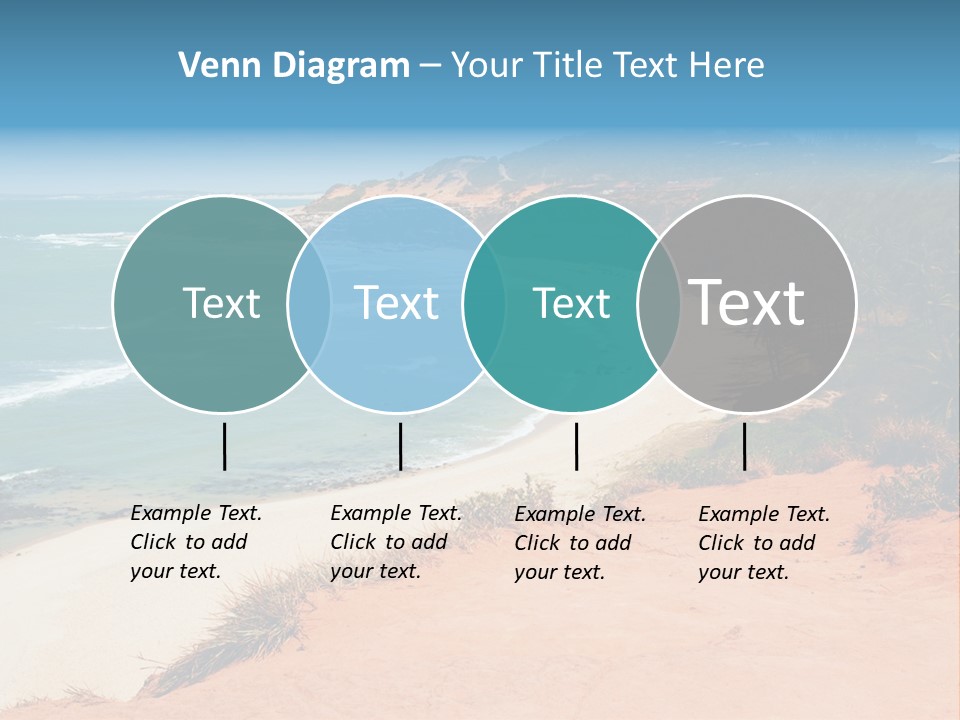 A Sandy Beach With A Body Of Water In The Background PowerPoint Template