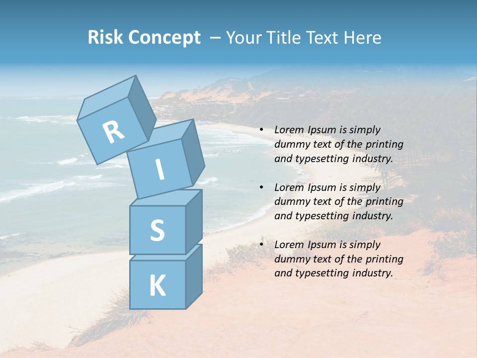 A Sandy Beach With A Body Of Water In The Background PowerPoint Template