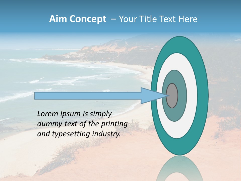 A Sandy Beach With A Body Of Water In The Background PowerPoint Template