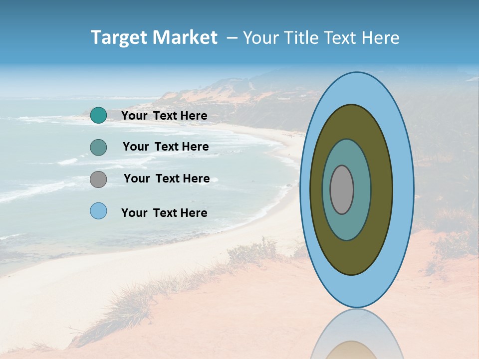 A Sandy Beach With A Body Of Water In The Background PowerPoint Template